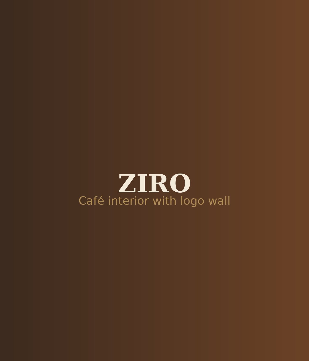 ZIRO café interior with brand wall